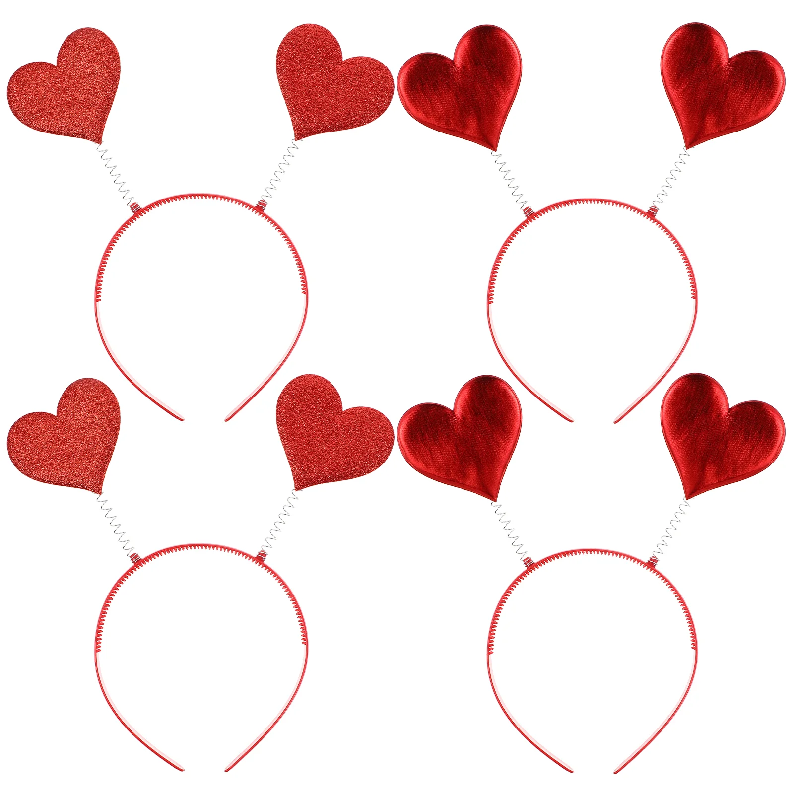 

4 Pcs Heart Headband Party Costume Lover's Day Props Girl Hair Accessories Headbands Sequins Hoop Hairpin