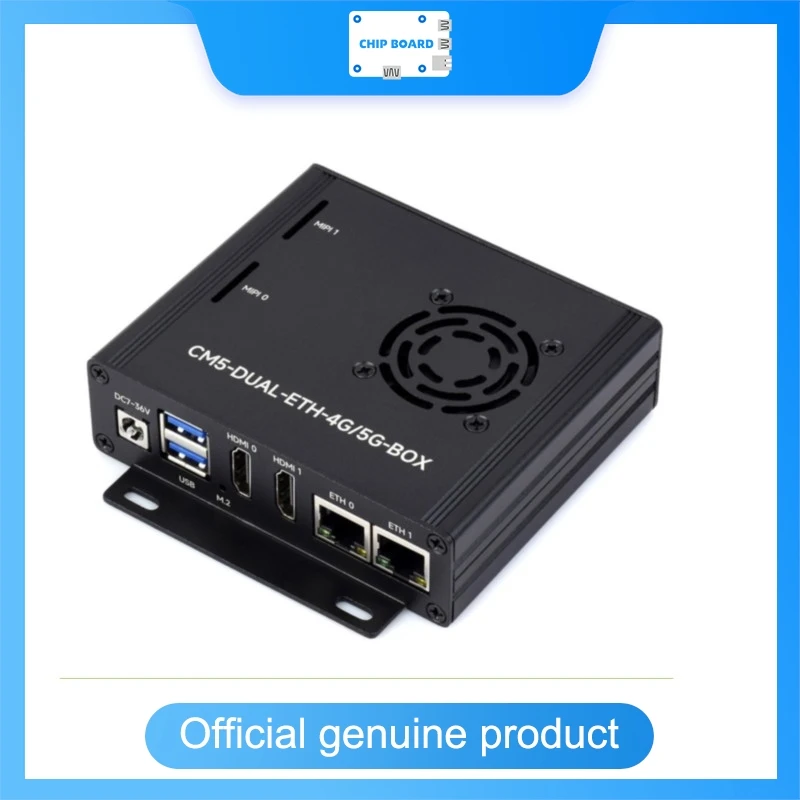 Waveshare Dual Ethernet Base Board For Raspberry Pi CM5, Supports 4G/5G Module, Dual 4K Display Outputs, Dual MIPI Interfaces