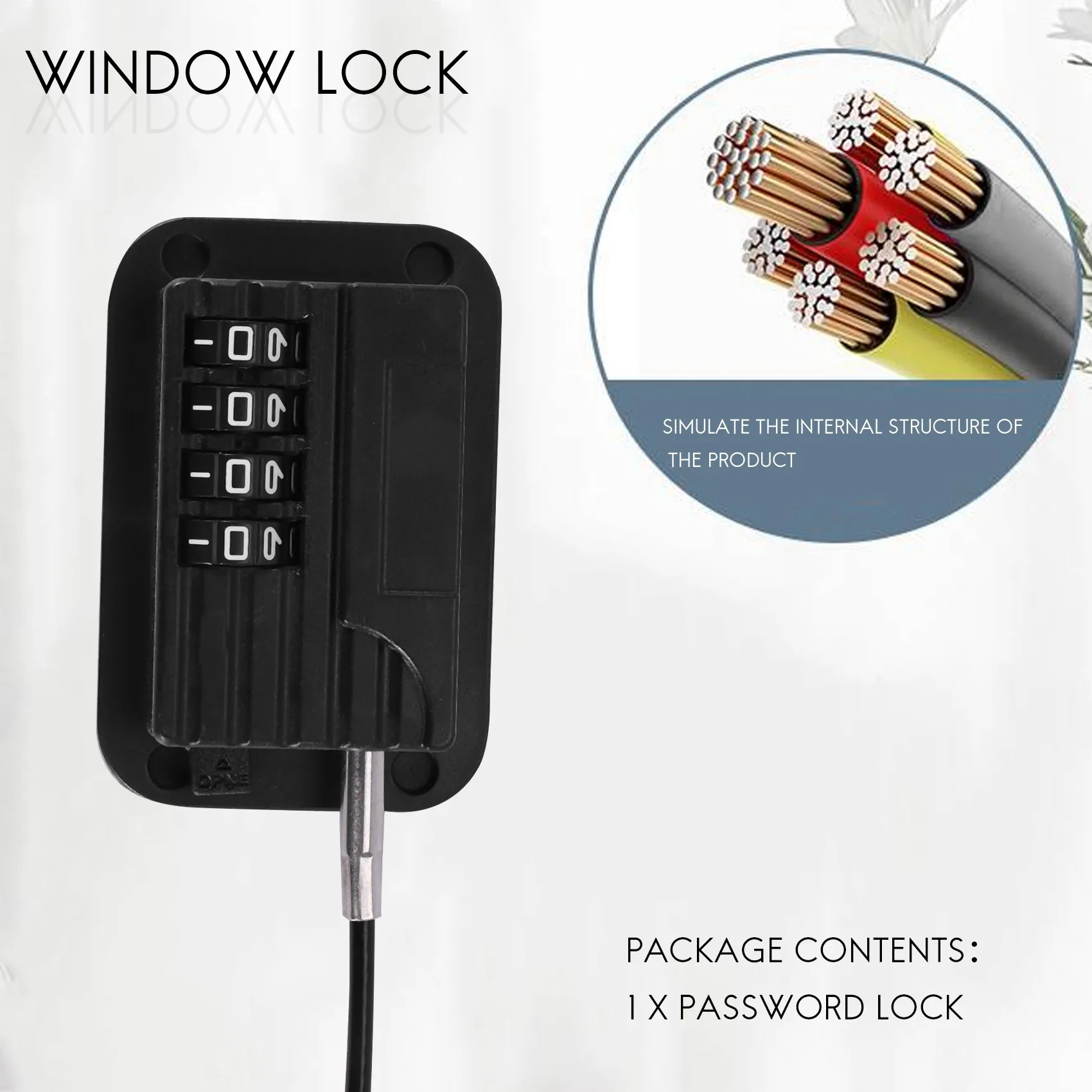 Atualizado senha Window Lock para crianças, segurança infantil Lock, proteção do bebê, geladeira Lock, porta do armário, Limiter Locks-Black