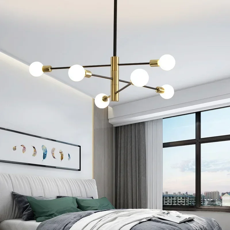 Nordic Design Pendant Light Simple LED Spider Light Chandelier Creative Personalized Bedroom Ceiling Lamps for Living Room