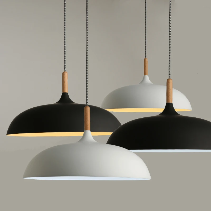 Minimalista Moderno Lâmpadas Pingentes, Abajur De Madeira E Alumínio, Luzes Penduradas, E27 Luminária, Arte Moda Decoração, 110V, 220V