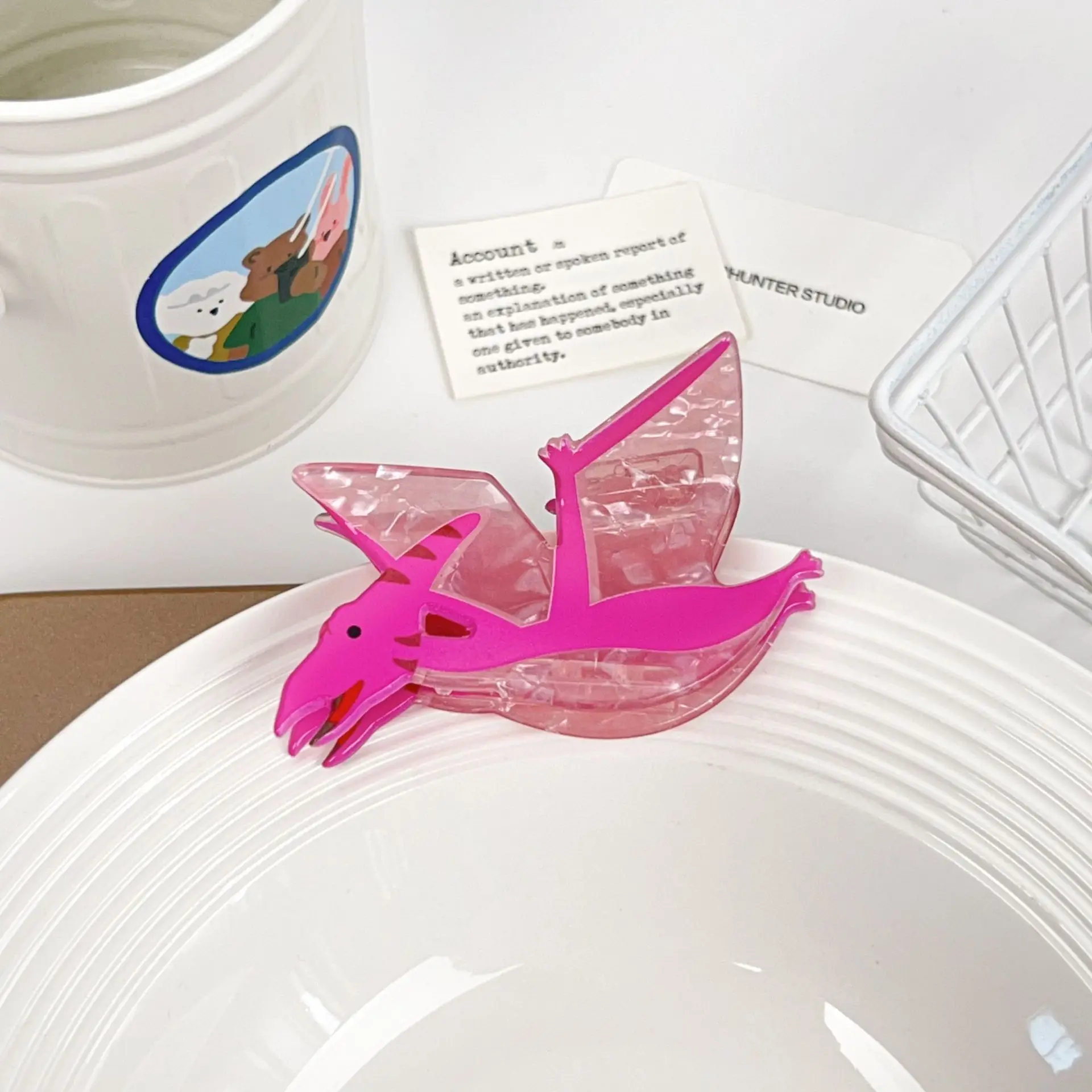 1 New dinosaur acrylic gripper, cute hair accessory, lizard hair clip, back head updo, shark clip image 4
