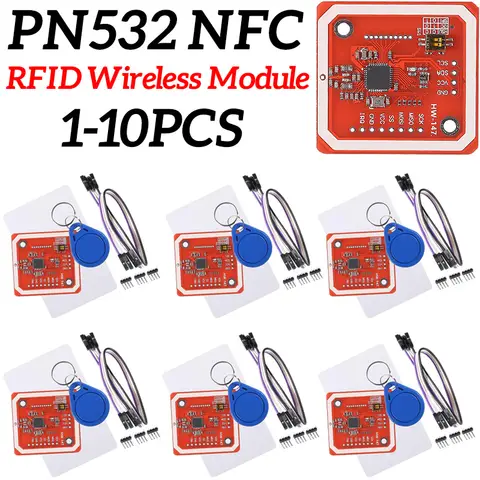 XZG PN532 NFC RFID Wireless Module V3 User Kits Reader Writer Mode IC S50 Card PCB Attenna I2C IIC SPI HSU 1-10PCS