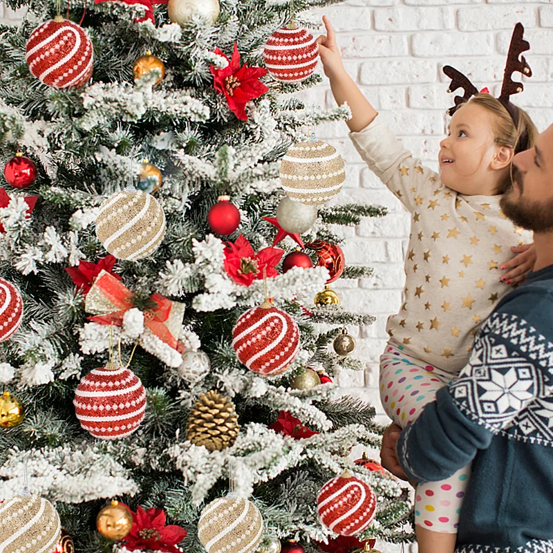 2/4pcs 8cm Christmas Balls For Tree White Pearl Balls Pendants Xmas Tree Hanging Ornaments For Home Navidad Gifts New Year Decor - Image 5