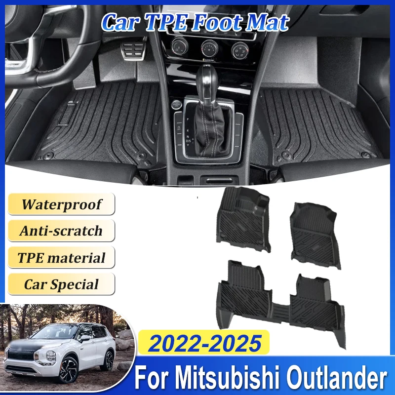 

Car Floor Mat For Mitsubishi Outlander GN 2022~2025 LHD TPE Foot Panel Line Carpet Pad Waterproof Part Full Tappeto Accessories