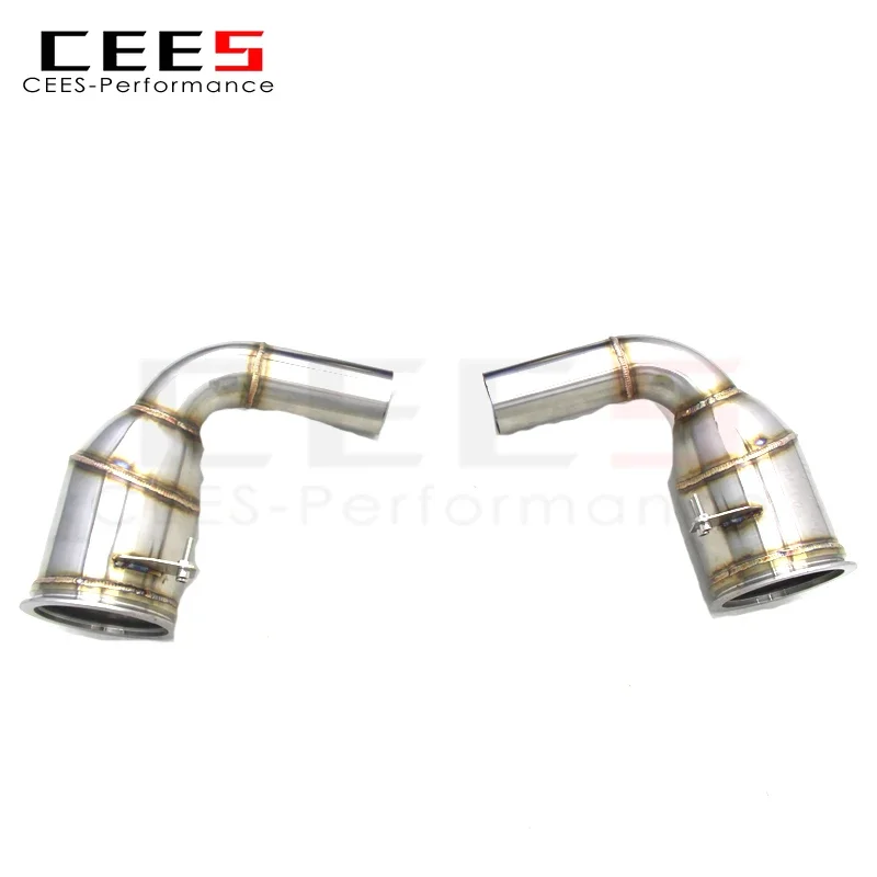 CEES Exhaust Downpipe for PORSCHE 911 992 Turbo S 2020-2023 Stainless Steel Catless Downpipe with GPF/OPF Exhaust System