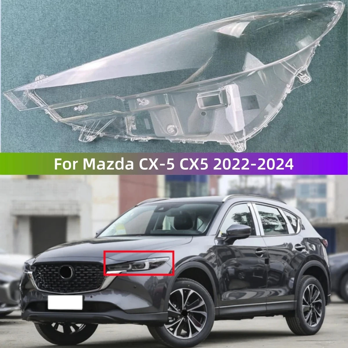 

For Mazda CX-5 CX5 2022 2023 2024 Automotive Accessories Glass Headlights Shell