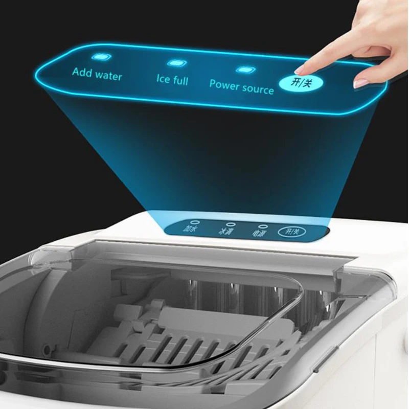 Portable Automatic Countertop Ice Maker Machine 7-15mins Fast Icing Ice Cube Maker Bullet Shape Water Cooler Machine A Glacon