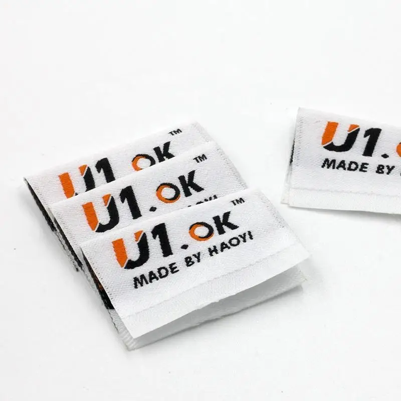 고급 맞춤형 직조 라벨, 의류/목걸이/가방/신발용 다마스크 자수 태그, 폴리에스터 소재 - 개인 로고 자수 브랜드 태그 포함