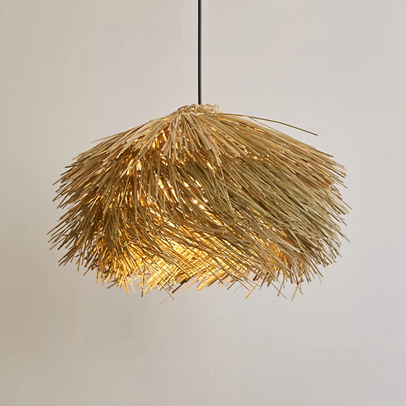 wabi sabi mao tecido rattan luz de teto luzes pingente para restaurante bar hotel quarto sala de jantar decoracao de casa 01