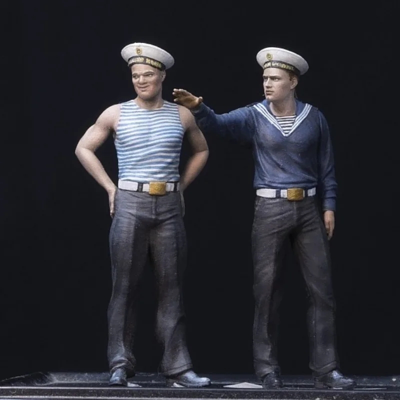 1/35 Scale WWII Soviet Navy Soldier 2 People Resin Figure Assembled Model Kit Diorama Hobby Miniature Self Assembly Unpainted