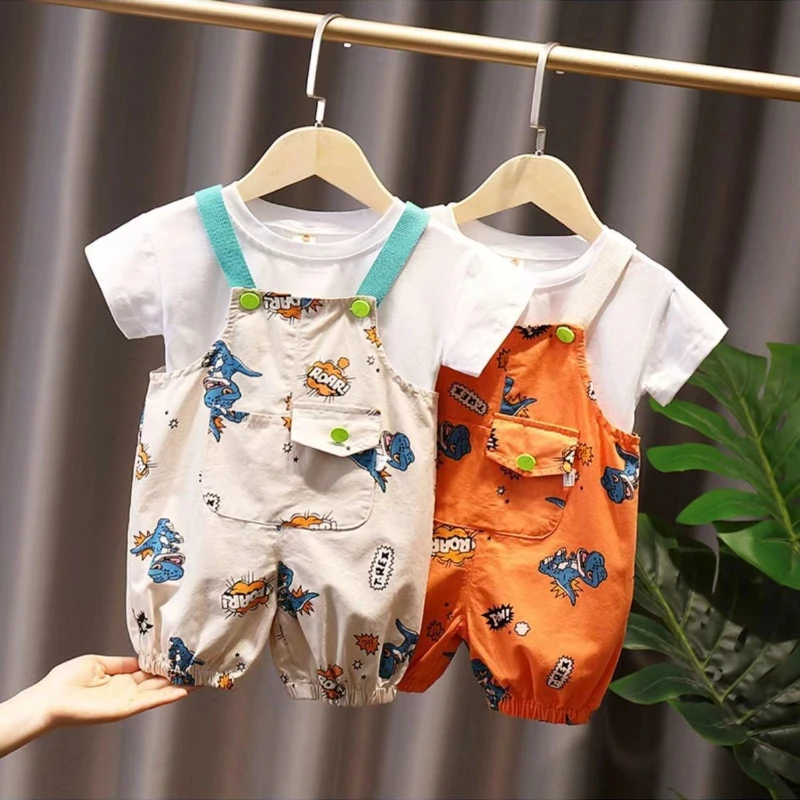 جديد الصيف طفل الفتيان الملابس مجموعة الأطفال الكرتون تي شيرت السراويل 2 قطعة/مجموعة ملابس الاطفال الرضع زي غير رسمي طفل رياضية