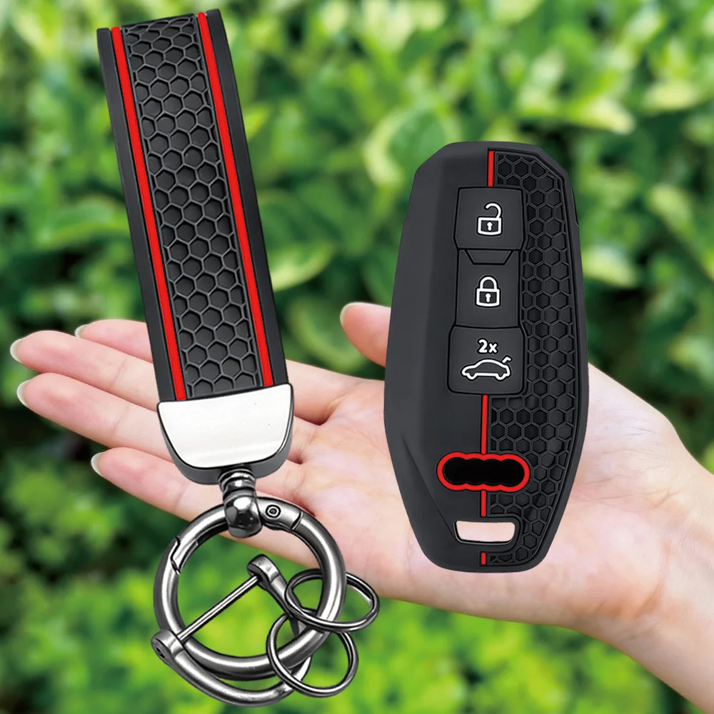 Silicone Car Key Case Cover For Audi Q6L E-tron A5L 2026 Audi A3 A5L Q6 A6L Q5 2025 Car Accessories Keychain Cover Fob Holder