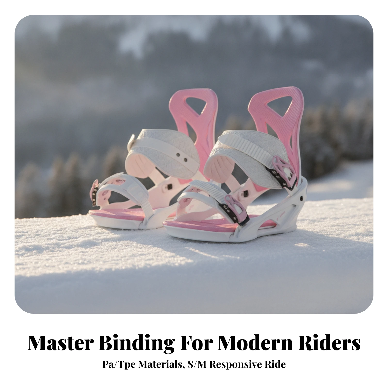 Snowboard Bindings with Padded Footbed Stable Snowboard Bindings with Highbacks Binding Straps Lightweight Easy to Use