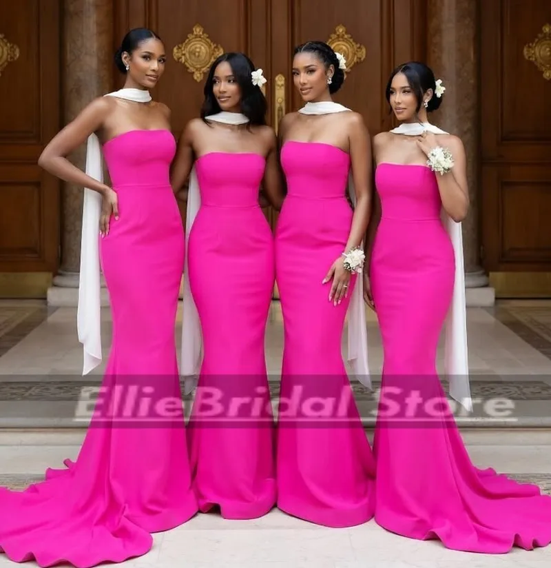 Graceful Bridesmaids Dresses For Wedding 2026 Pink Sleeveless Maid Of Honor Gowns robe de mariage femme d'honneur Customized