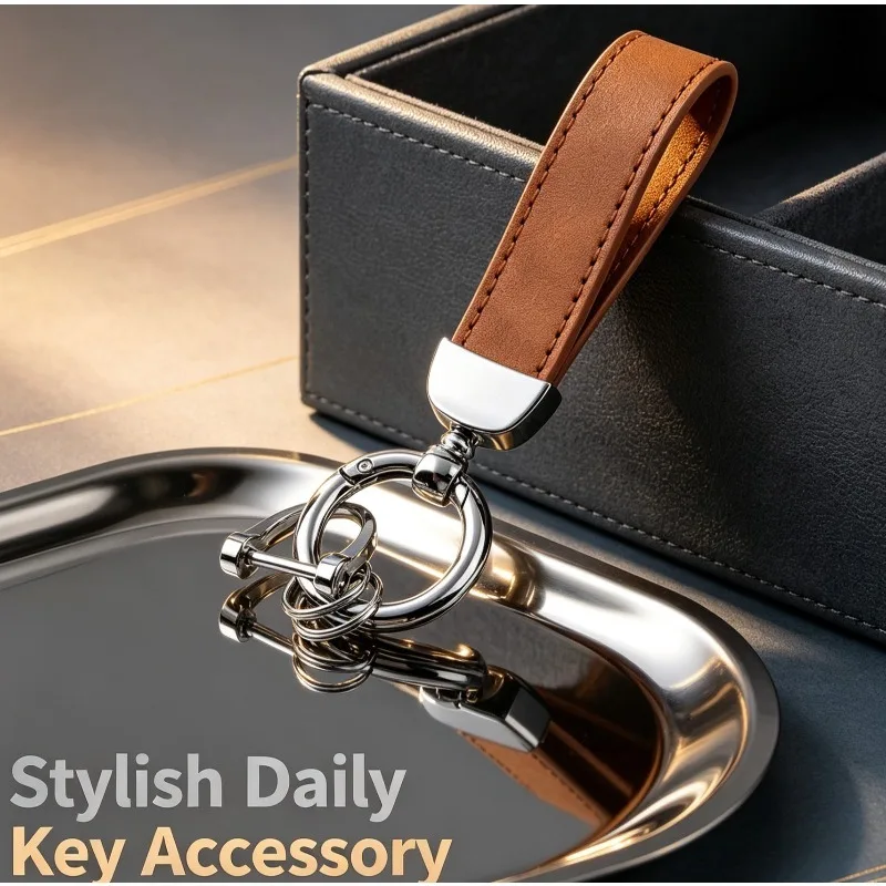 Personalized PU Leather Key Strap with Custom Text