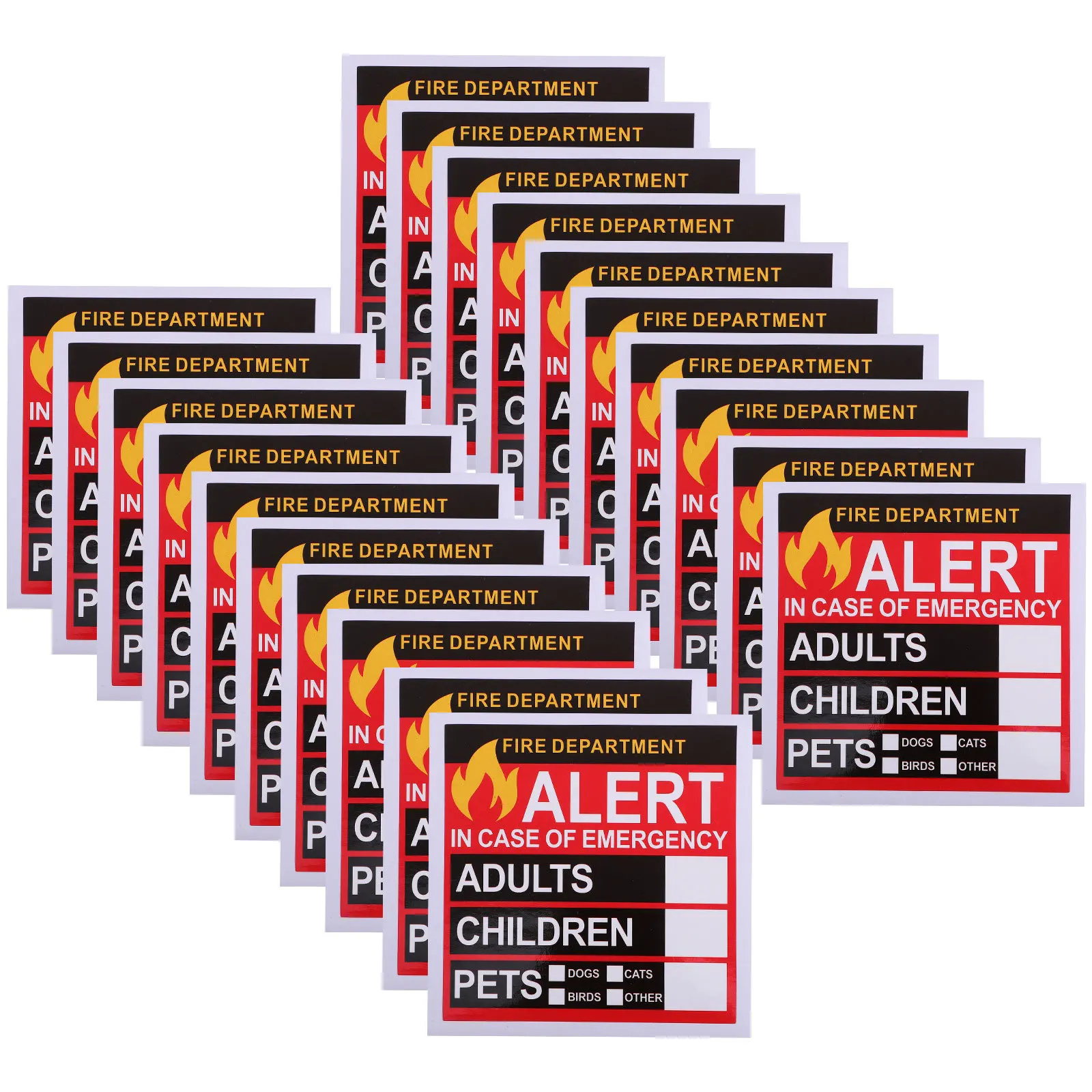 20 Sheets Emergency Alert People Finder Stickers Decal Safety Sticker Window Door Emergency Fire