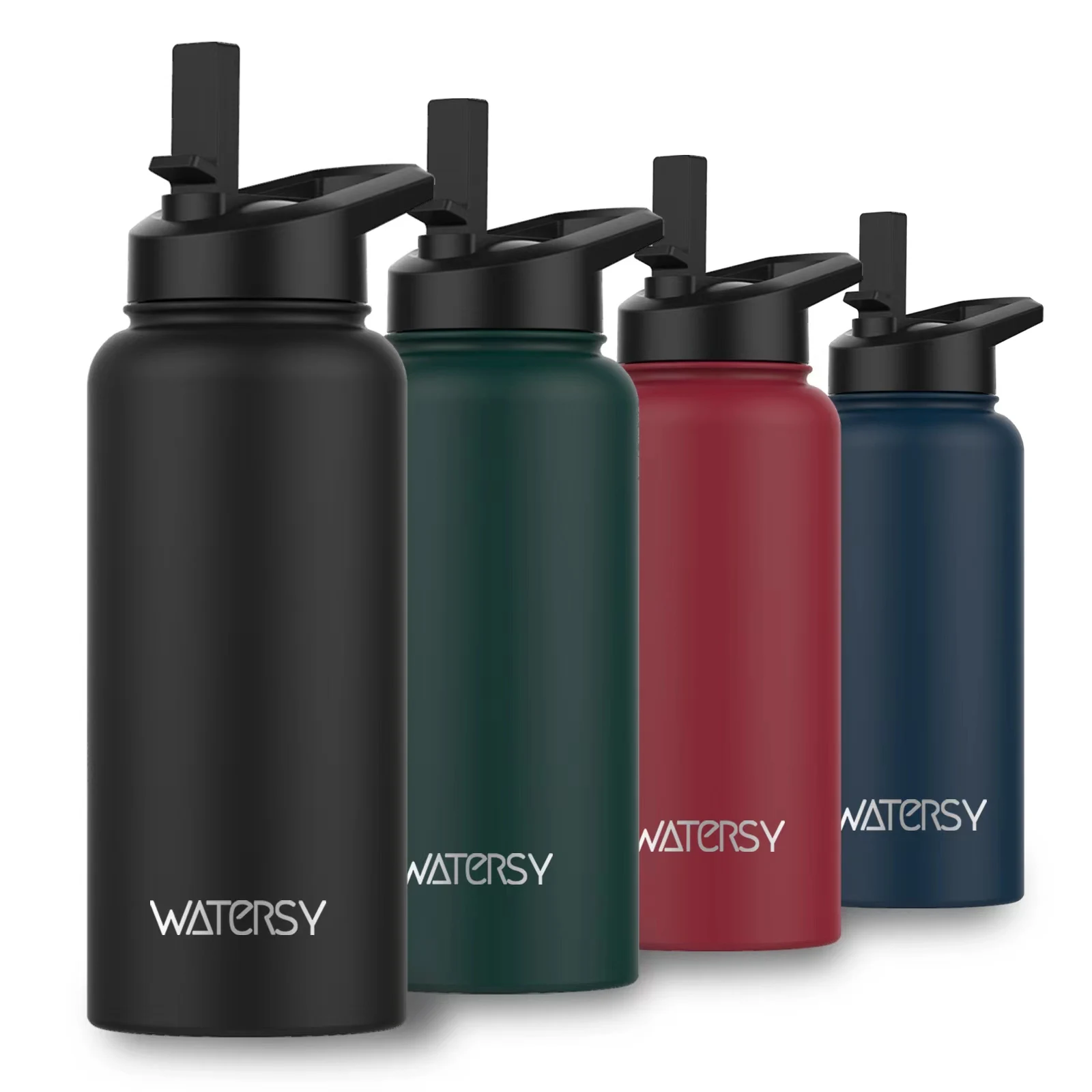 WATERSY 32oz Insulated Water Bottle Double Vacuum Stainless Steel Tumbler Keep Cold 24H Leak-Proof & BPA-Free for Gym Travel