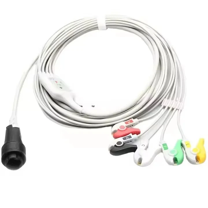ECG Patient Cable with 5-Wire Clip Medical Supplies Compliant with Sasadats S630/S740/S1600/SI800 Premium Medicals Supplies