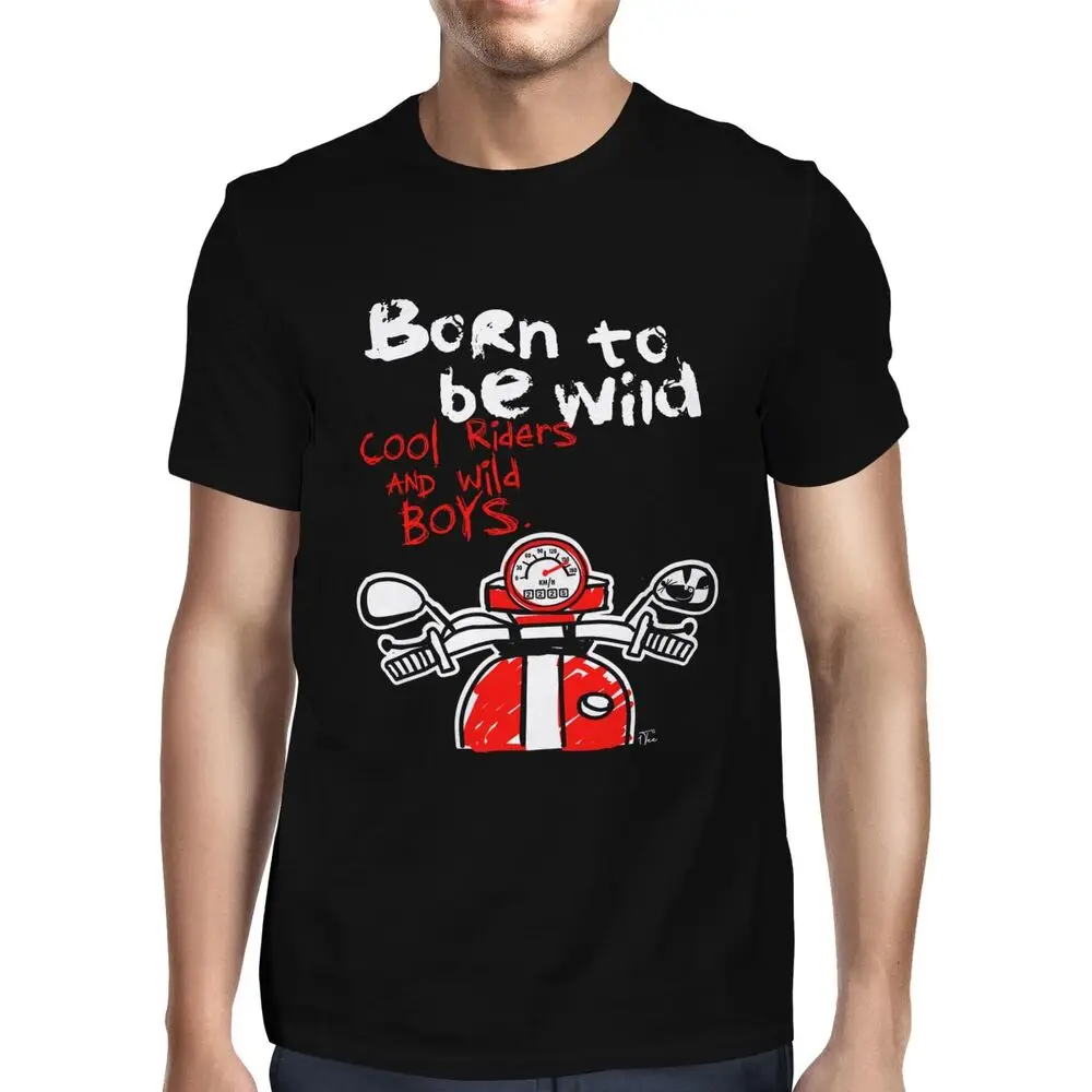 Mens Born to be Wild Biker  T-ShirtUnisex Women's Summer Cotton Luxury Brand Retro OversizedUnisex T-shirts for Men Women 