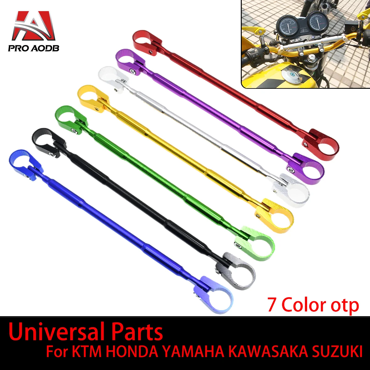 

Universal Parts 22mm Alloy Aluminum Motorcycle Handlebar Brace Crossbar Modified Strengthen Handle Bar Clamp Balance Beam Cross