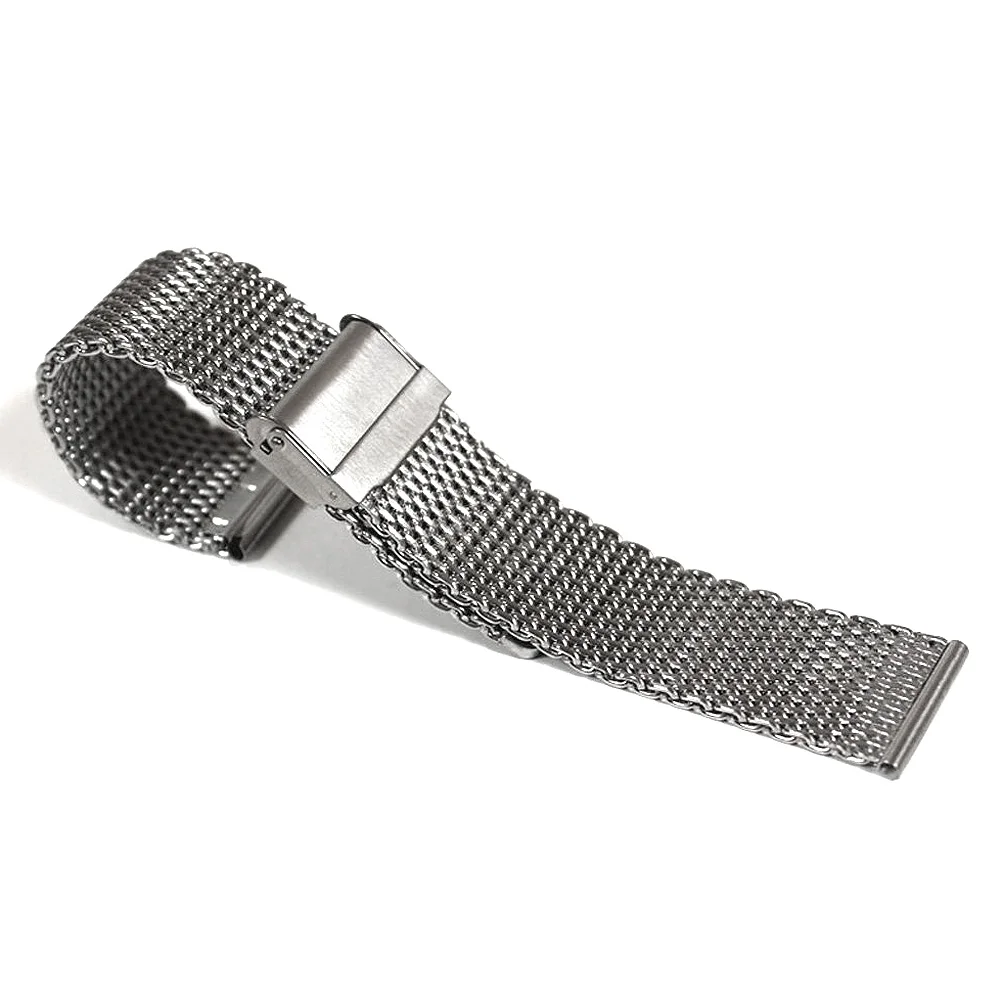 

18 Mm Stainless Steel Watch Strap Elegant Band Double Insurance Ultra-thin Mesh Adjustable