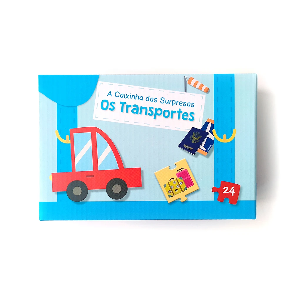 Portuguese Montessori Children's Jigsaw Puzzle vehicle Cognition Toys for Kids 0-6 Years Old Christamas Gift for Toddlers