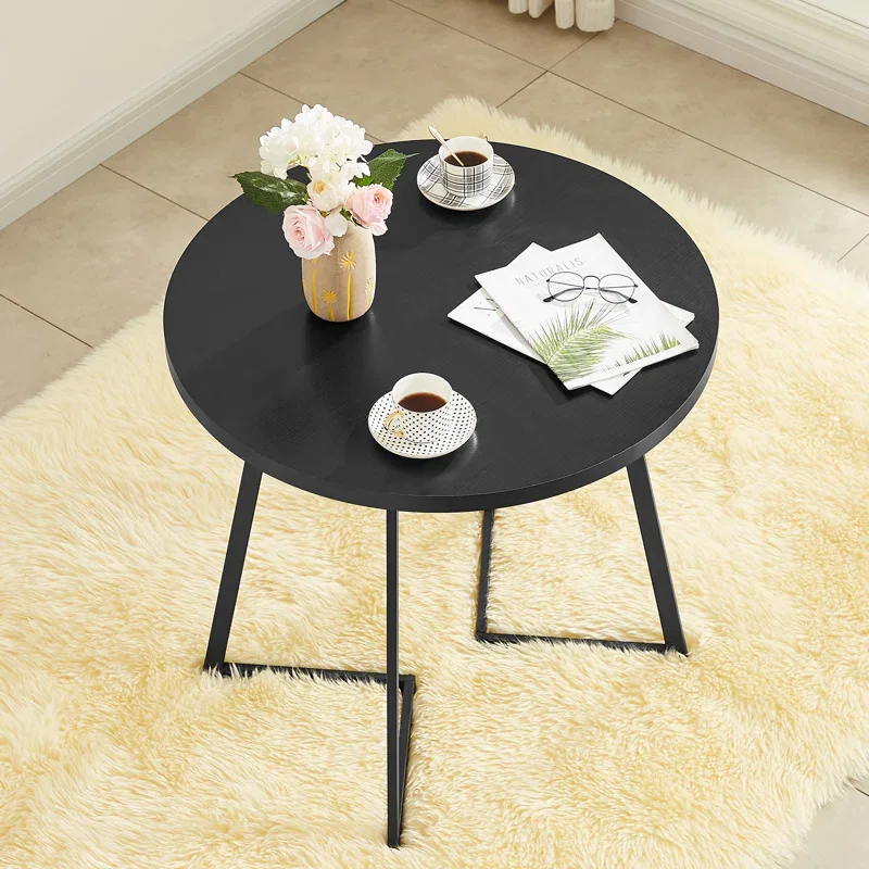Moderner Esstisch Mit Holzmaserung Stahlrahmen Schwarzer Esstisch Für Küche & Wohnzimmer