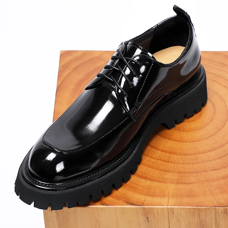 

Кожаные туфли ручной работы, мужские туфли дерби из натуральной кожи на толстой подошве с увеличенной внутренней частью, деловые формальные повседневные свадебные туфли дерби, мужские