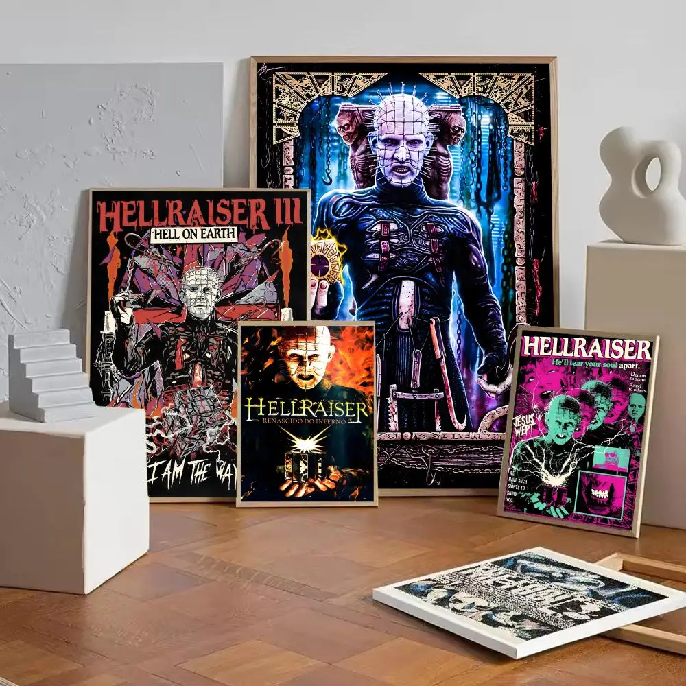 Movie H-Hellraiser Poster Decorative Wall Art Stickers Mural Photo Print for Home Living Room Hallway Decor
