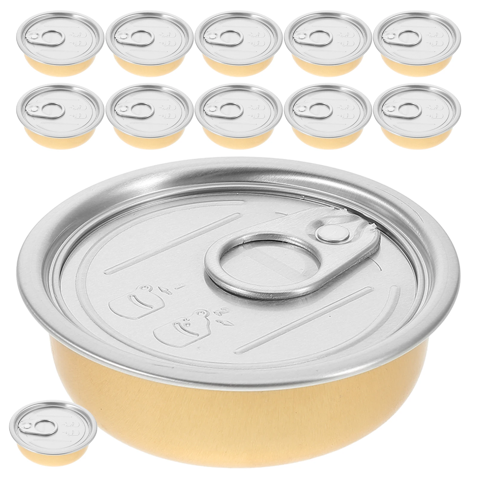 

12pcs Bird's Nest Fish Glue Bowl 40ml Aluminum Storage Container Easy Pull High Temp Sealed Food Cans Empty Packing Tin Small