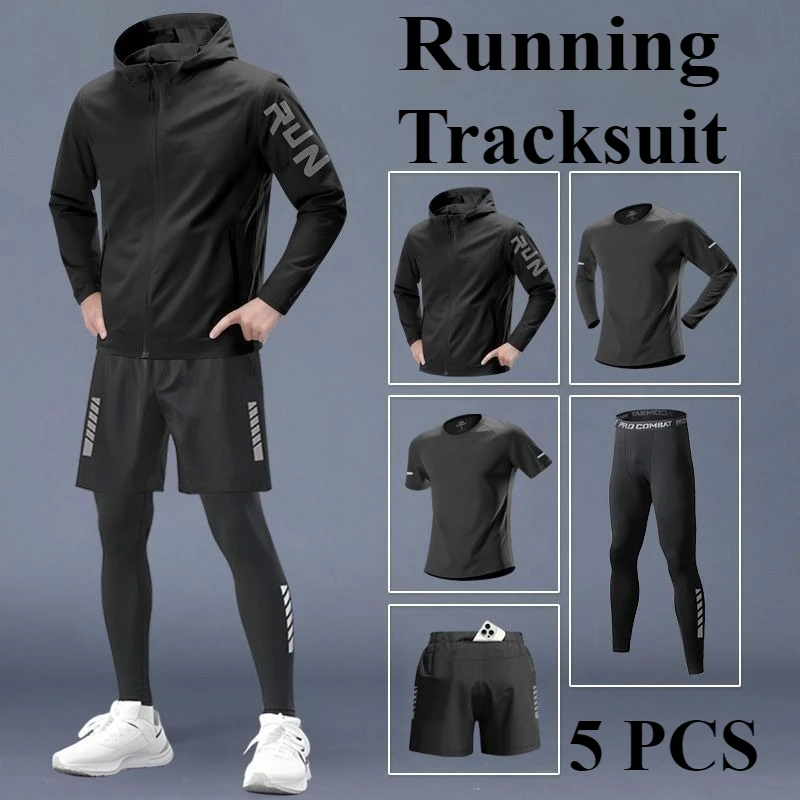 

Дышащий велосипедный спортивный костюм, 4–5 шт., мужская модная одежда для фитнеса, всесезонный быстросохнущий тренировочный спортивный костюм для бега на открытом воздухе