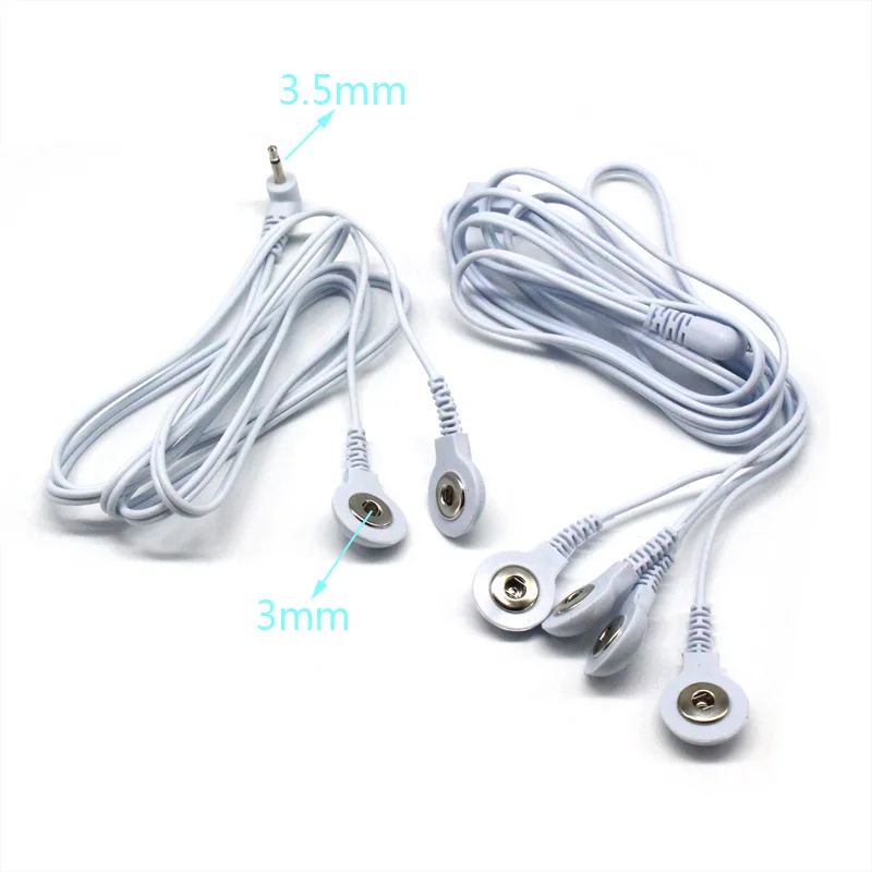 2/4-pin&2/4-way 2.5/3.5mm Electric Shock Wires Cable Electrode Lead For Muscle Stimulator Massage Therapy Tens Acupuncture