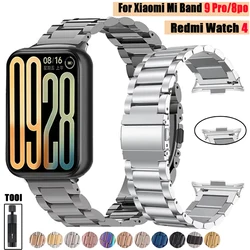 Stainless Steel Strap For Xiaomi MI Band 9 Pro 8 Pro Watch Bracelet Metal Band For Redmi Watch 4 5 Watchband Accessories Correa