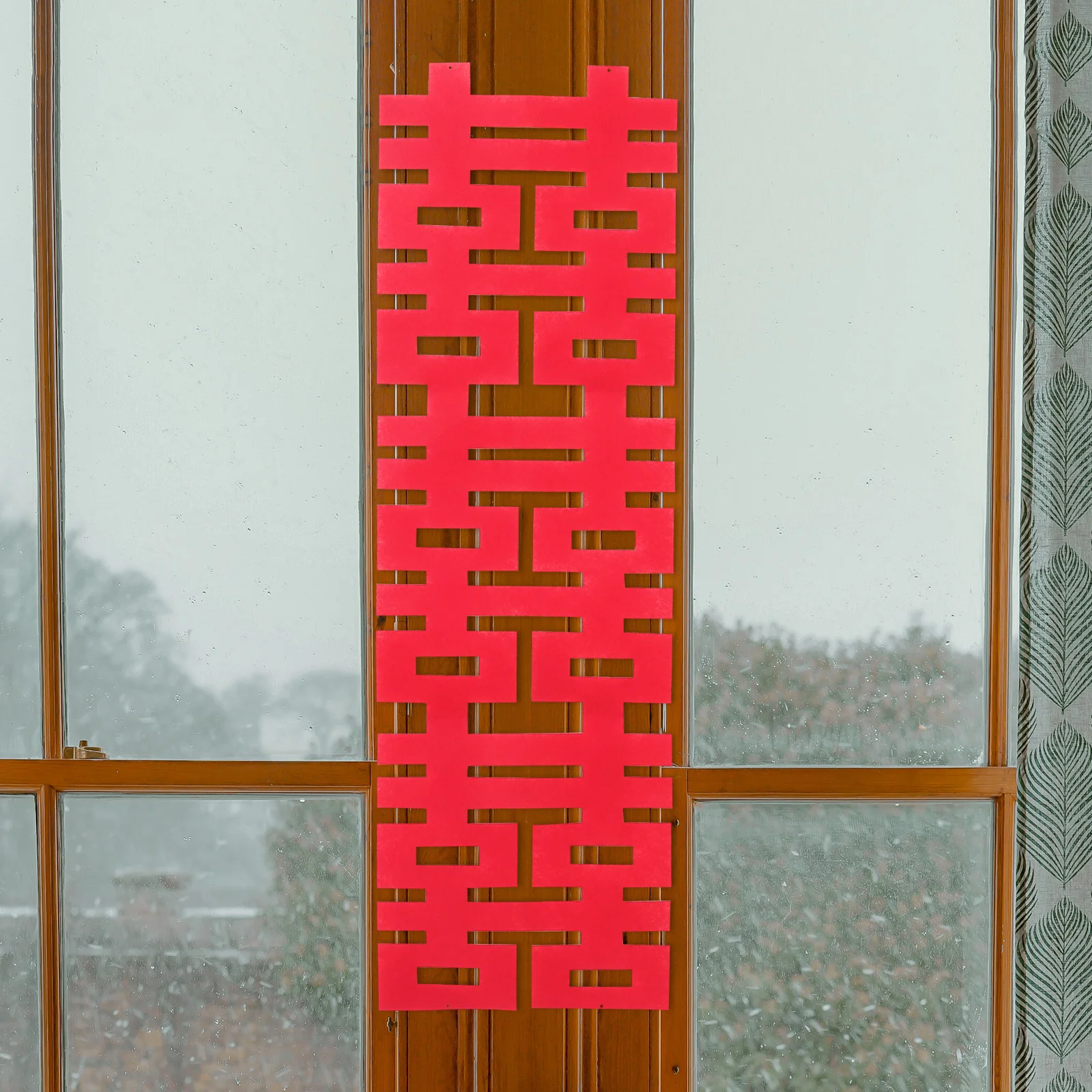 زينة الزفاف الصينية الأحمر ورأى Xi شخصية راية الزفاف التقليدية صورة خلفية الباب الجدار الشنق الدعائم الطرف