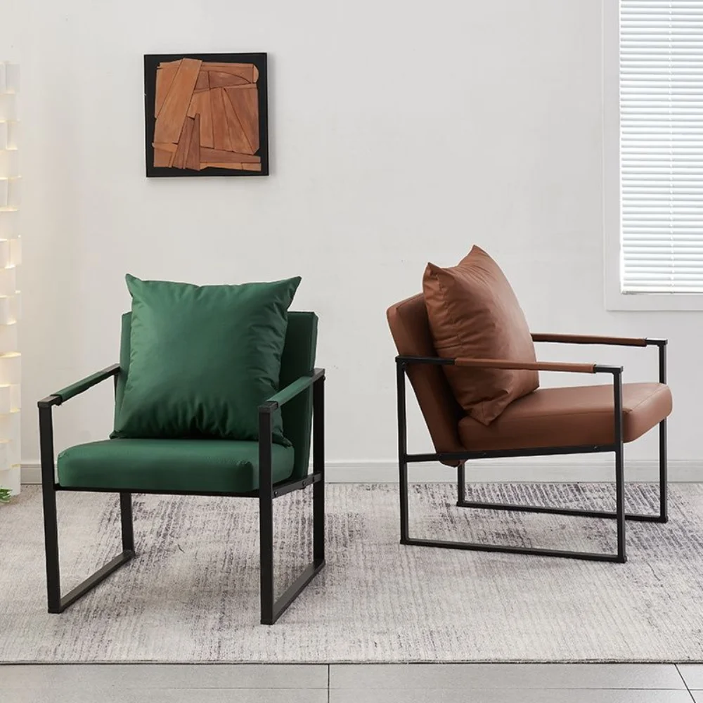 

Современное акцентное кресло, эргономичное кресло для отдыха с каркасом из углеродистой стали, дышащий комфорт для гостиной, спальни, офиса, кафе