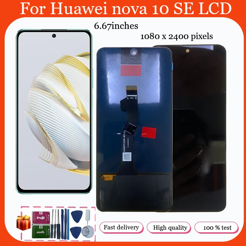 6.67'' Original For Huawei nova 10 SE LCD 10SE Display Screen+Touch Panel Digitizer Frame For Nova 10 SE LCD Display