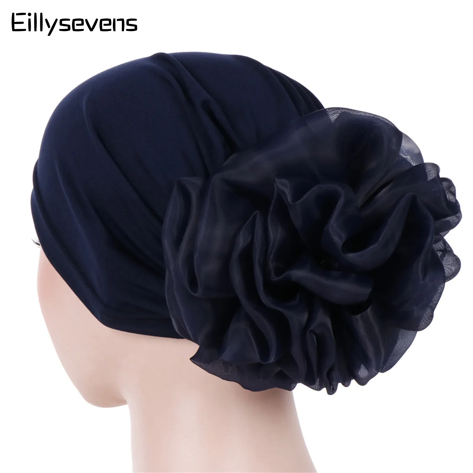 

Fashion Muslim Hijab Caps Back Big Flower Turban Bonnet For Woman Islamic Wrap Head Inner Cap For Hijabs Trendy Headdress