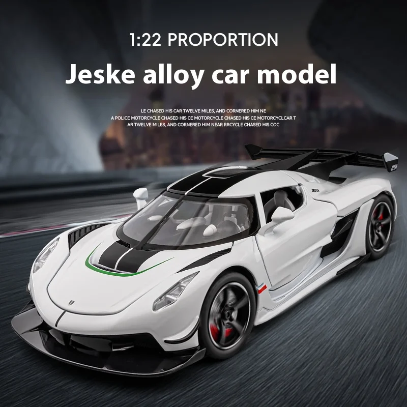 1:22 JESKO sports car model car model toy metal die casting, with music and pullback function model collection racing gift boy