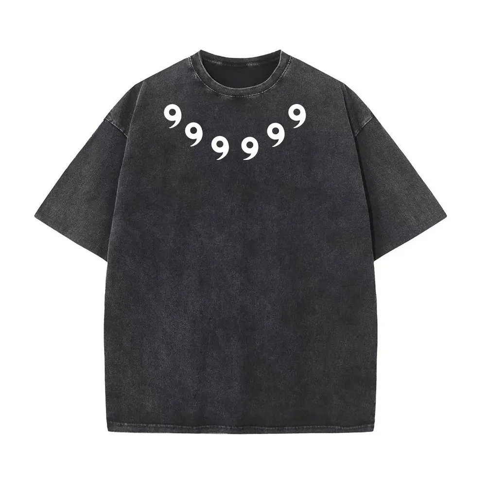 Men Vintage Washed TShirt Hip Hop Streetwear Anime Print T Shirt Harajuku 100% Cotton High Quality Summer Short Sleeve Top Tee image 4
