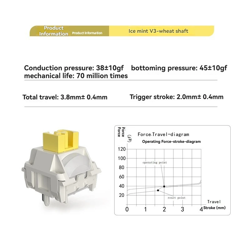 KAILH Ice Mint V3 Switch مخصص 38gf 36gf الزناد HIFI مفاتيح للألعاب ملحقات لوحة المفاتيح الميكانيكية التبديل لتقوم بها بنفسك هدية