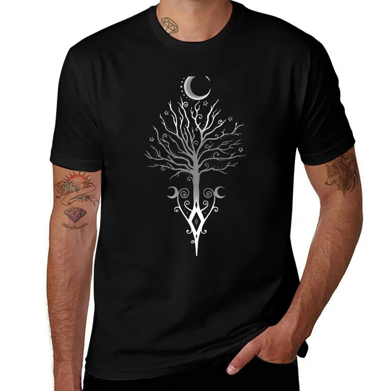 Occult Tree Moon Night Stars Pagan Wicca T-Shirt anime figures plus size tops shirts graphic tee men