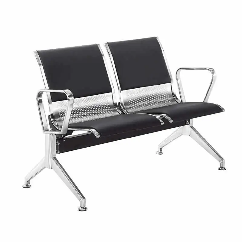 Bank Airport 3 Seater Clinic Office Reception Public Waiting Chair Outdoor Hotel Wrought Iron Durable Modern Design