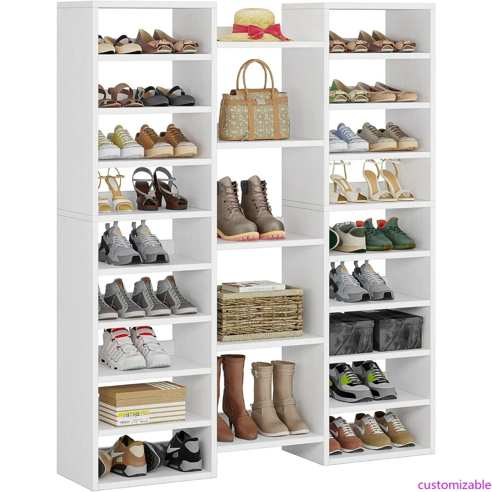 خزانة تخزين الأحذية مكونة من 14 طبقة بسعة 46 زوجًا و22 رفًا مفتوحًا للتنظيم المنزلي #1