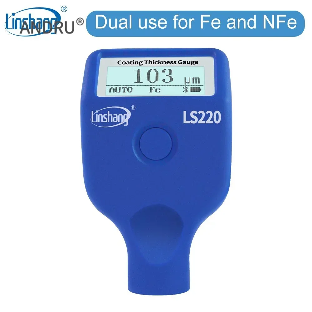 Linshang LS220 Automotive Car Paint Meter Electroplate Metal Coating Thickness Gauge for Automobile Painting 0-2000um Fe & NFe