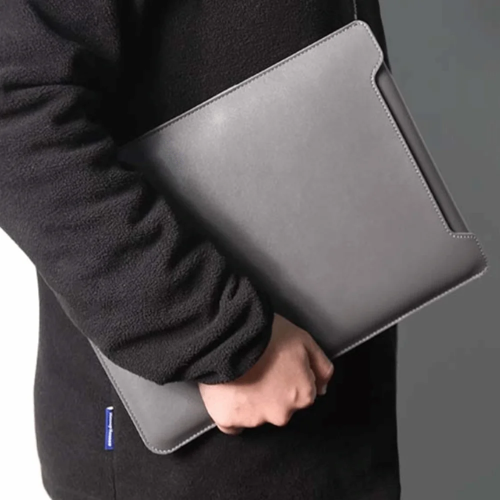 

PU Leather 14 Inch Laptop Sleeve Bag Waterproof Stain-resistant Laptop Sleeve Case Ultra-thin Adjustable Laptop Stand Office