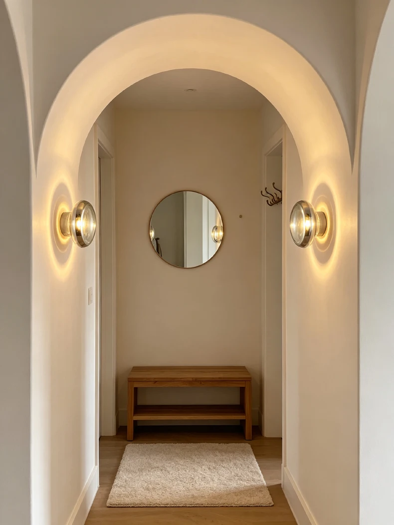 Grey Glass LED Wall Lamp Gold Aluminium Mini Light