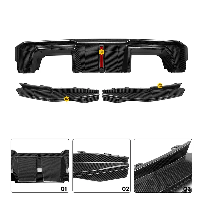 High Quality Lightweight Dry Carbon Fiber Rear Diffuser Spoiler Side Skirts Front Lip Body Kit Fit M3 G80 G81