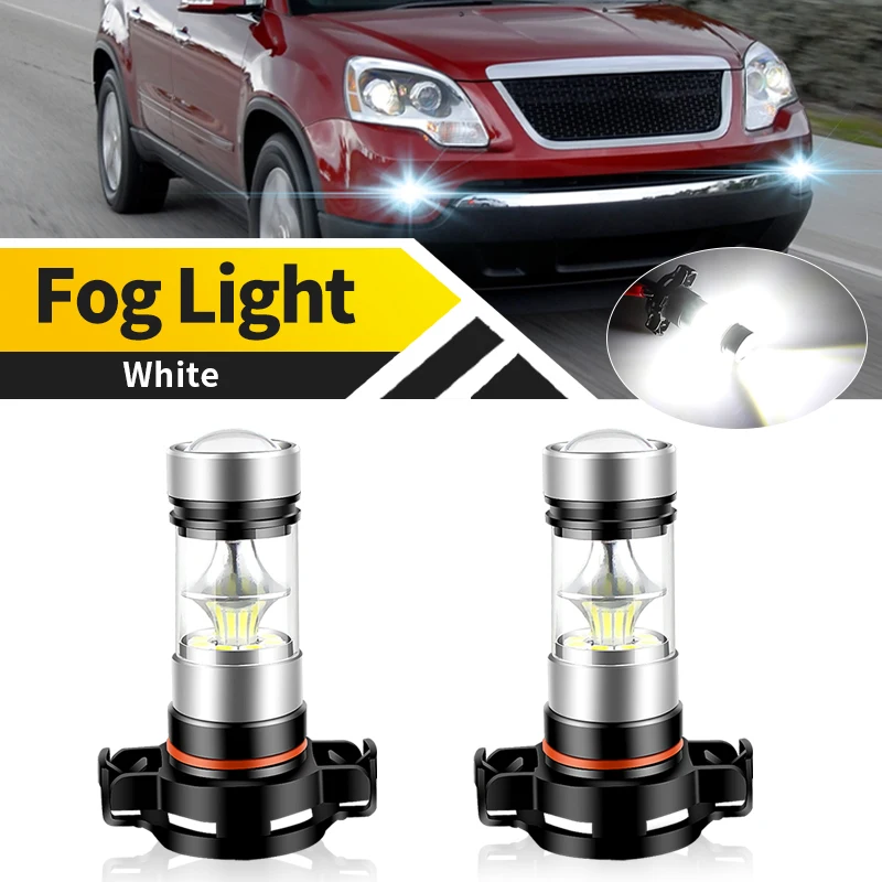 

2 шт. белые/AMber лампы H16 (ЕС) 5202 светодиодные автоматические противотуманные фары для GMC Acadia 2007 2008 2009 2010 2011 2012 противотуманные фары PS19W 100W