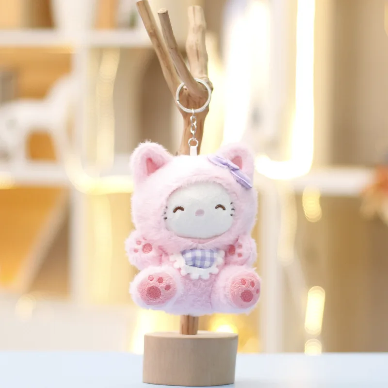 ハローキティぬいぐるみキーホルダー、キュートな変身スティッチペンダント、クロミぬいぐるみバッグハンギング用1個